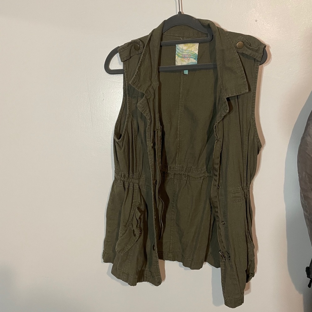 Army green duster vest